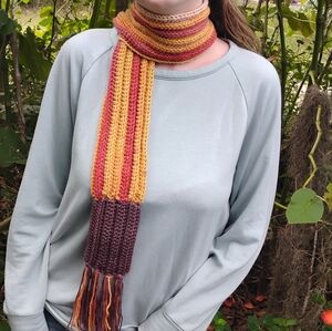 Handmade Crochet scarf with fringe